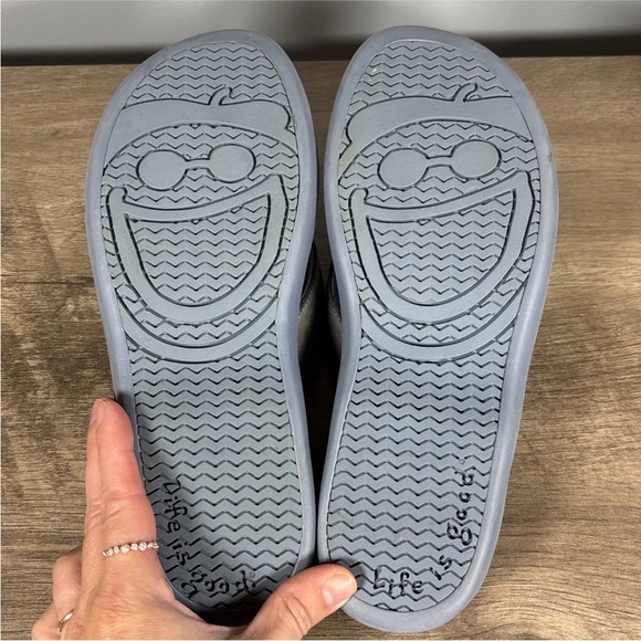 Life Is Good Flip Flop Sandals Peace Out Blue Size 7 - Picture 7 of 11